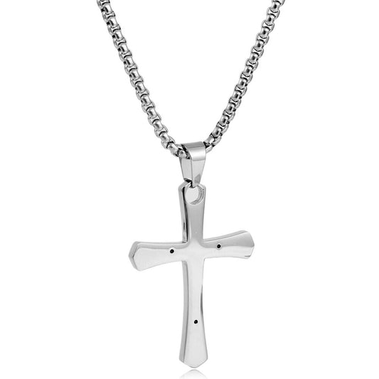 European And American Stainless Steel Cross Pendant Necklace