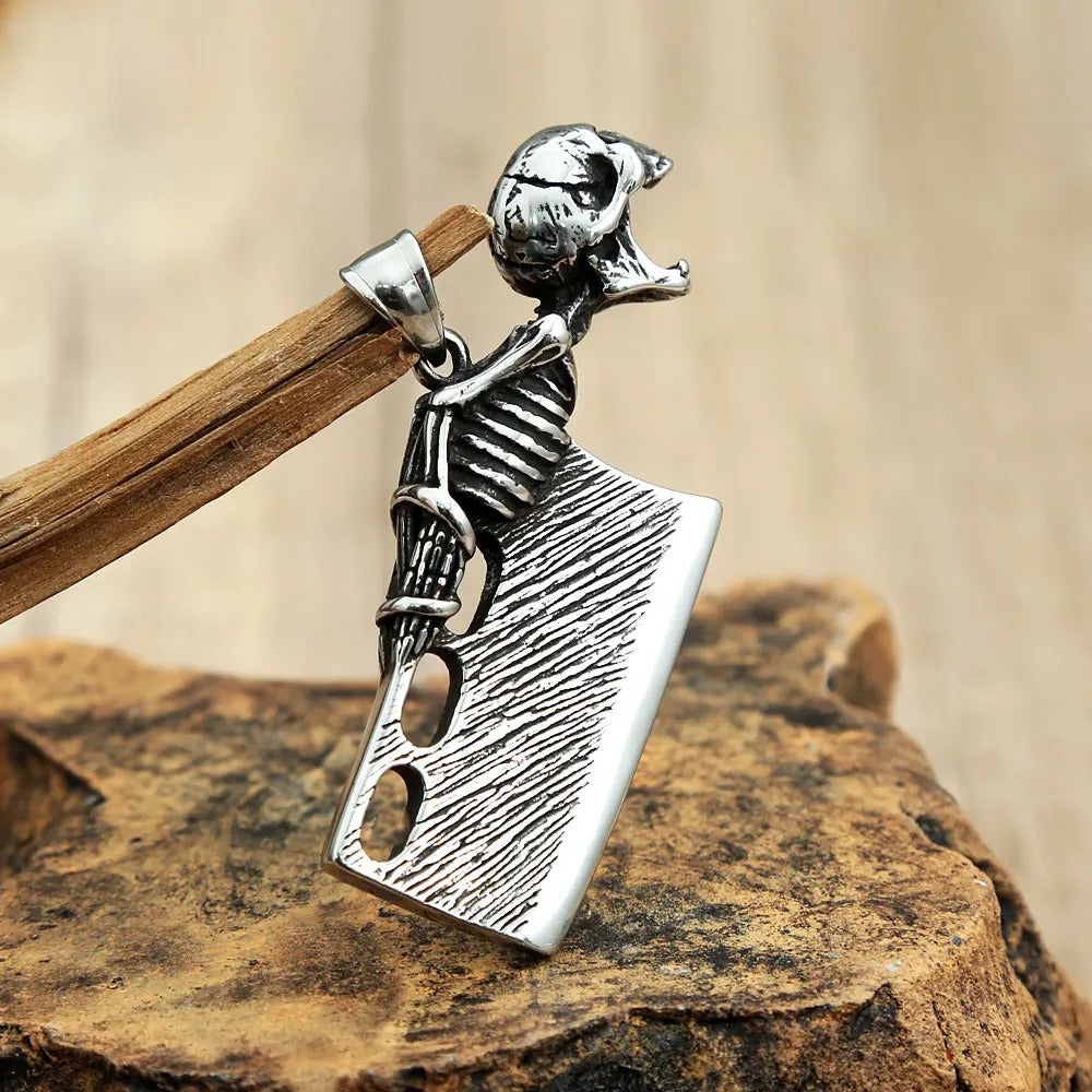 Skull Kitchen Stainless Steel Men's Pendant Necklace