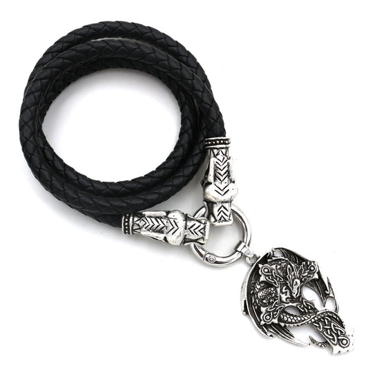 Dragon Wing Viking Sword Archangel Metal Necklace for Men from Norse Legacy Collection