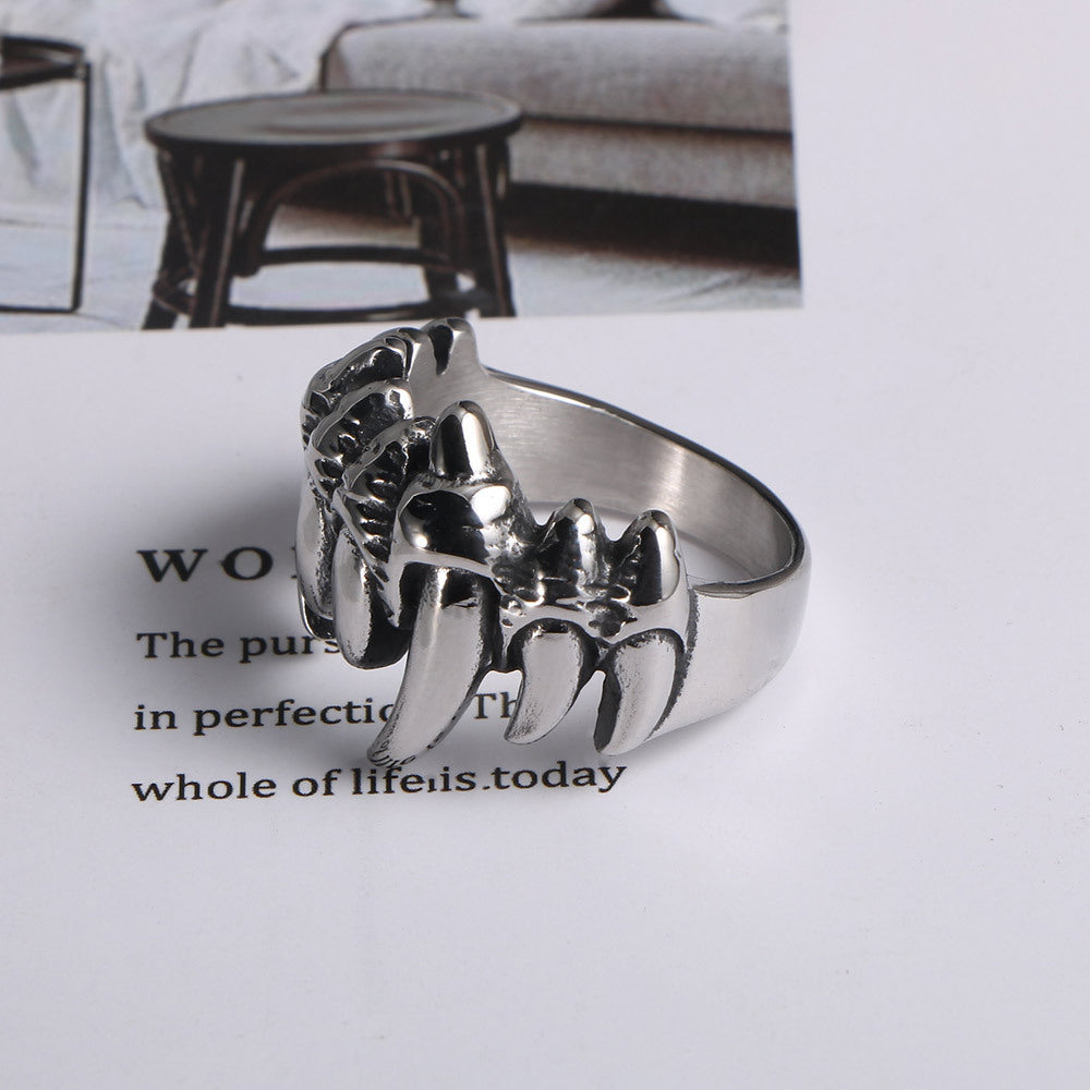 Retro Titanium Skull Punk Ring Ghost Hand Boys and Girls