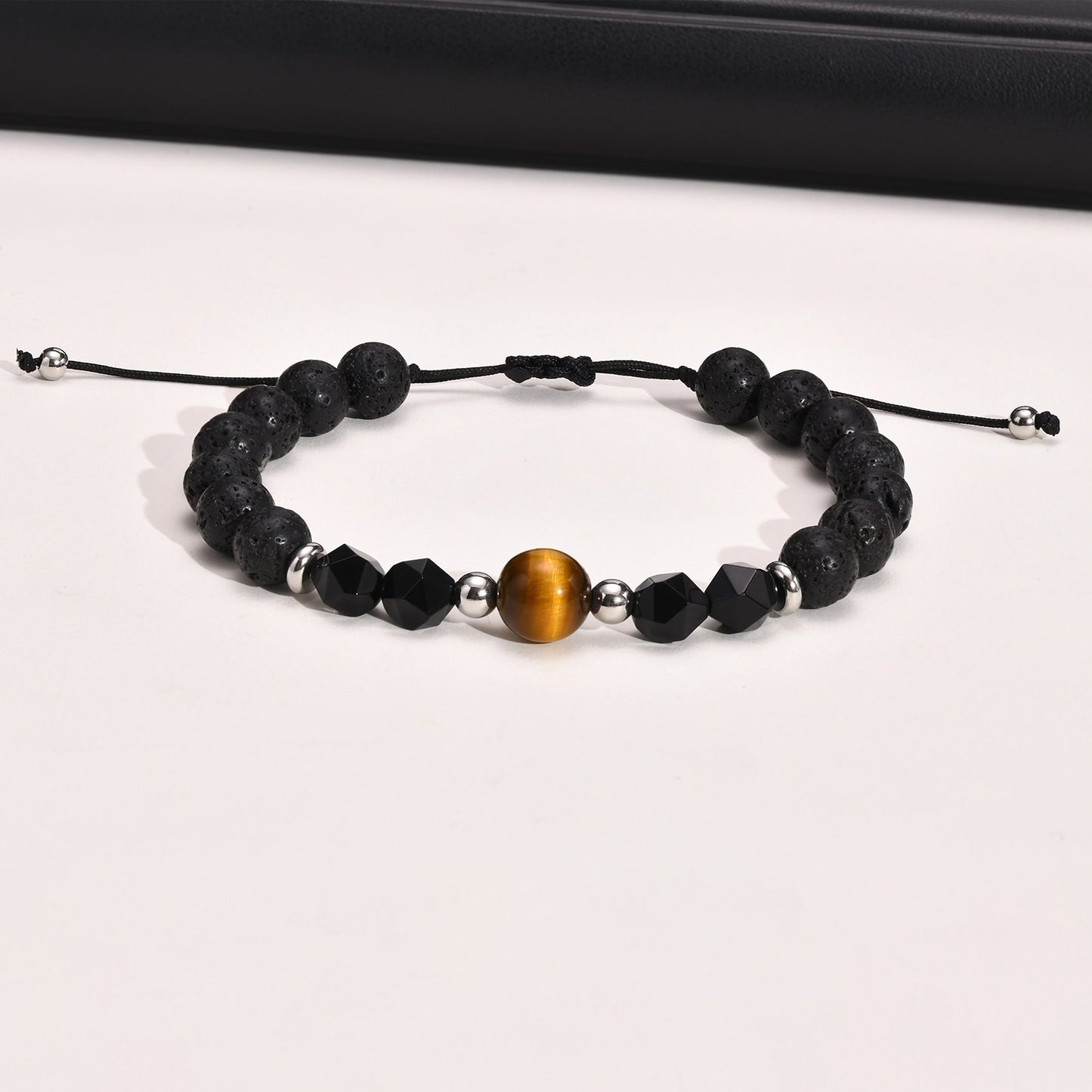 Men's Popular Jewelry Tiger's Eye Stone Cut Agate Bracelet