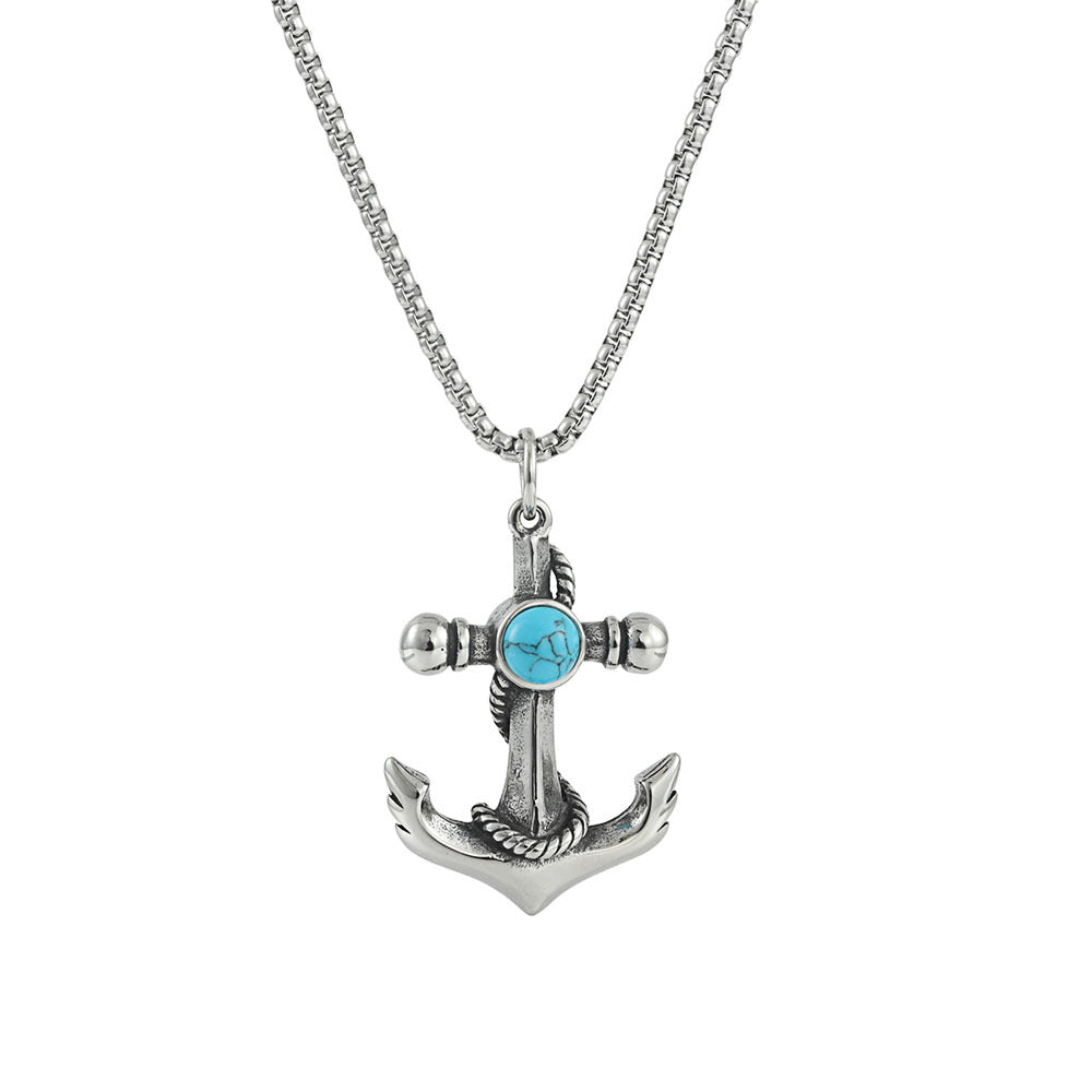 European and American Stainless Steel Anchor Pendant for Men