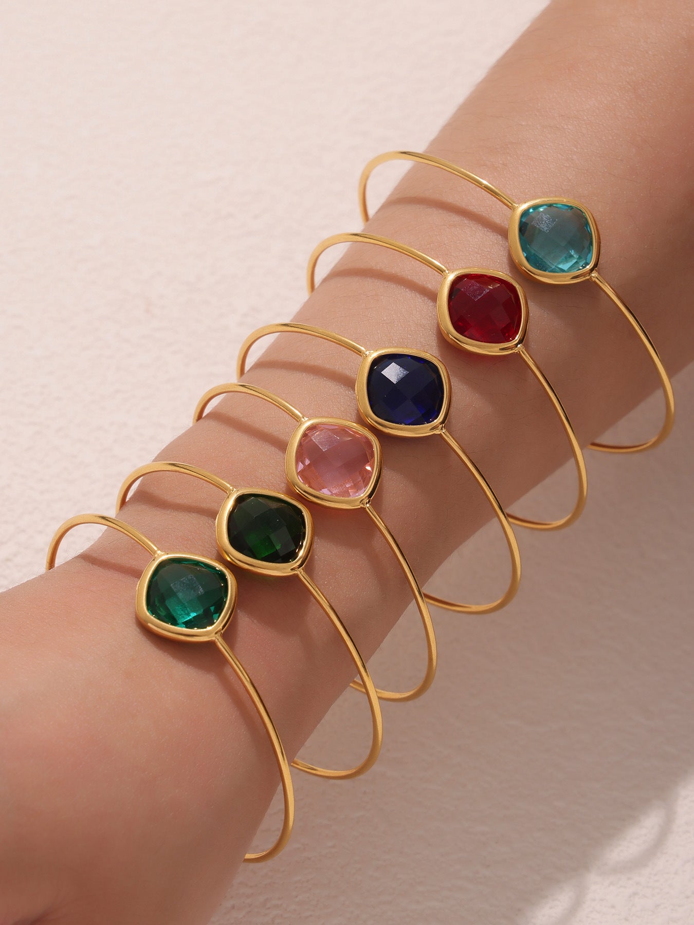 Planderful Czech Glass Open Bracelet For Women Light Luxury