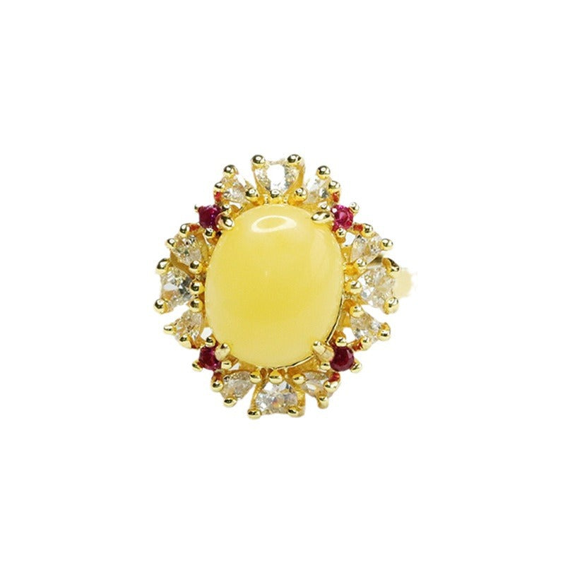 Honey Amber Zircon Sterling Silver Ring from Planderful Collection
