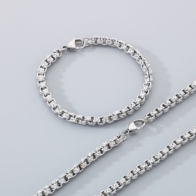 Hip Hop Stainless Steel Bracelet For Men Pearl Design