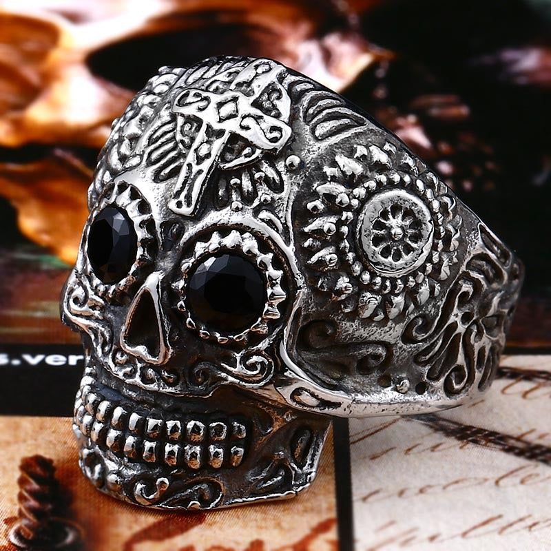 Stainless Steel Skull Ring, Steel Skulls Ring SCR2016