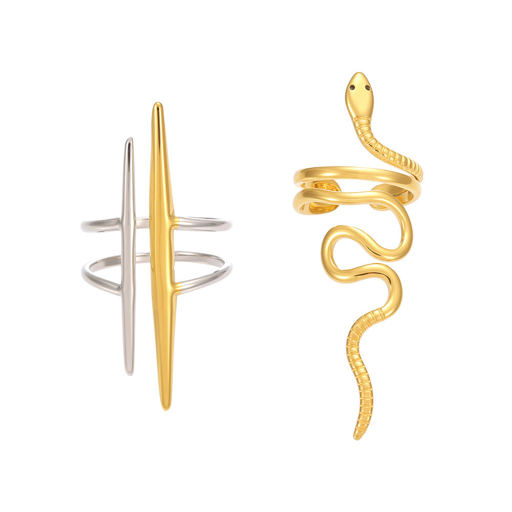 Planderful Stainless Steel Serpentine Ring Unisex Open