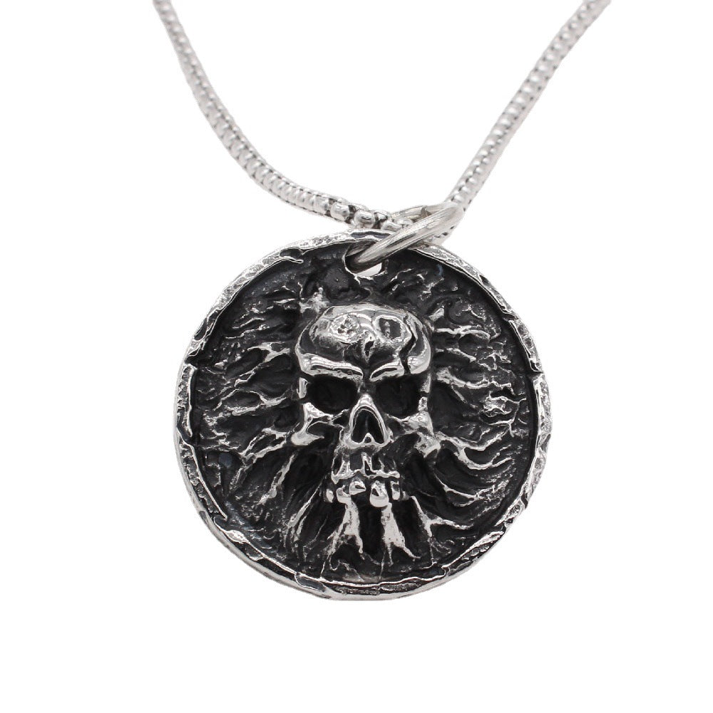 Skull Medallion Titanium Steel Pendant Necklace