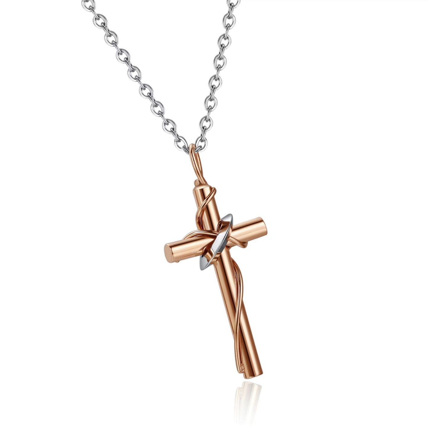 1. Planderful Classic Cross Necklace In Titanium Stainless Steel Korean Inspired Jewelry For Unisex Gift