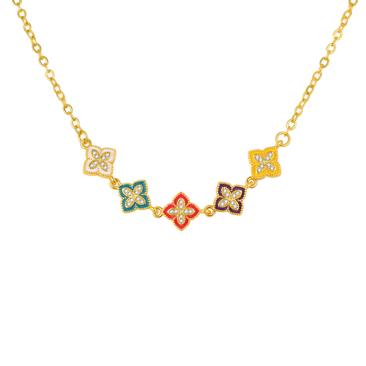 Cross Floral Necklace