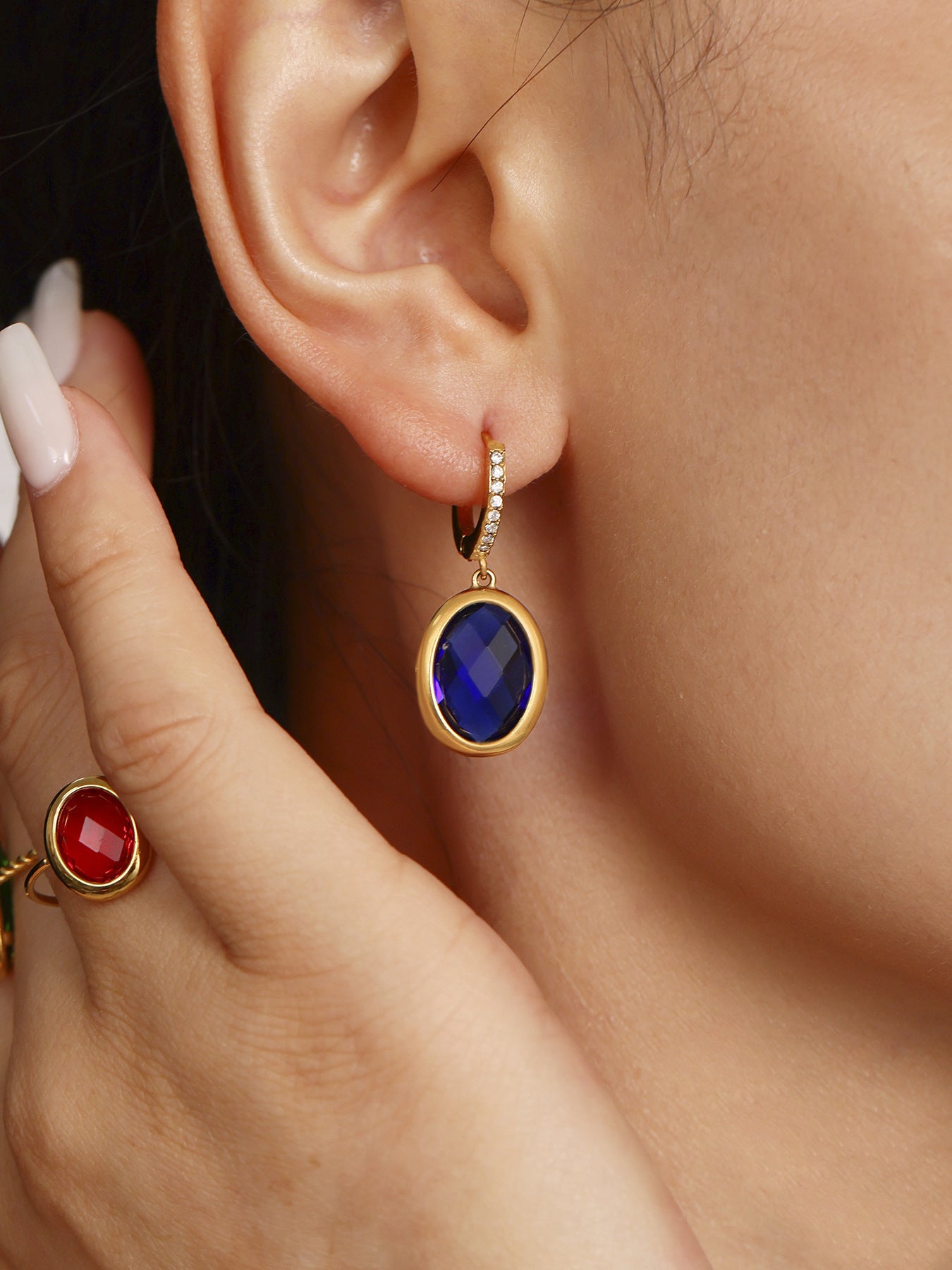 Planderful Lido Cut Oval Czech Glass Zircon Earrings Party