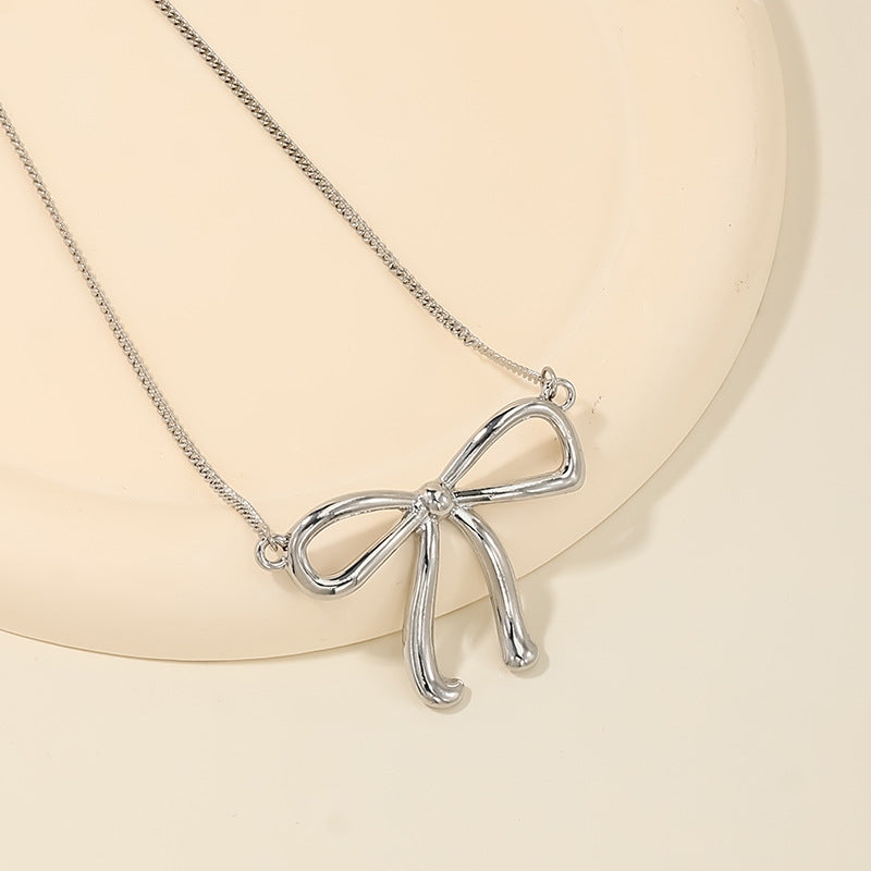 European American Sweet Luxe Metal Bow Necklace Collection - Vienna Verve