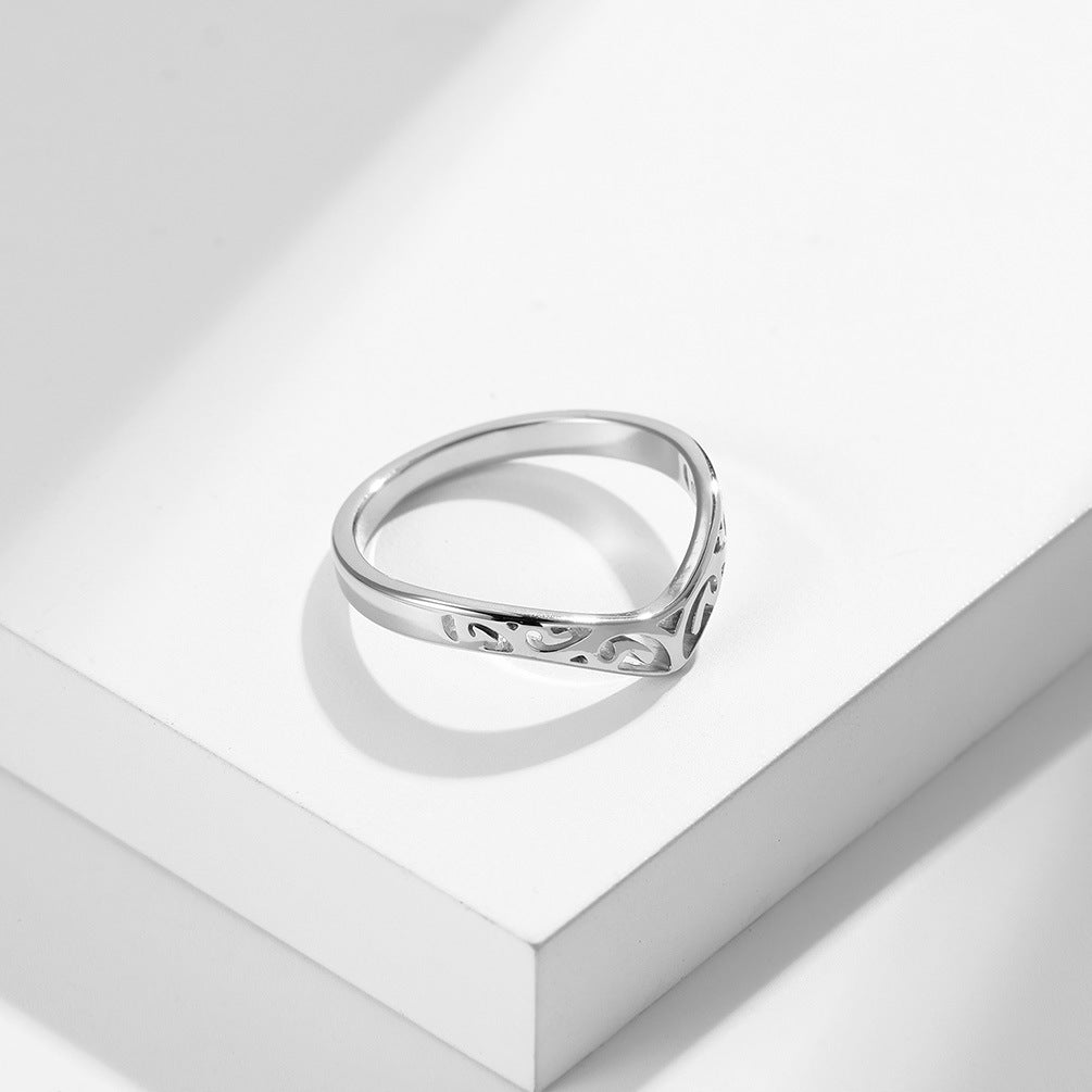 Planderful Celtic Knot Heart Ring For Women Elegant Hollow Design Engagement Jewelry Sizes 5 To 12