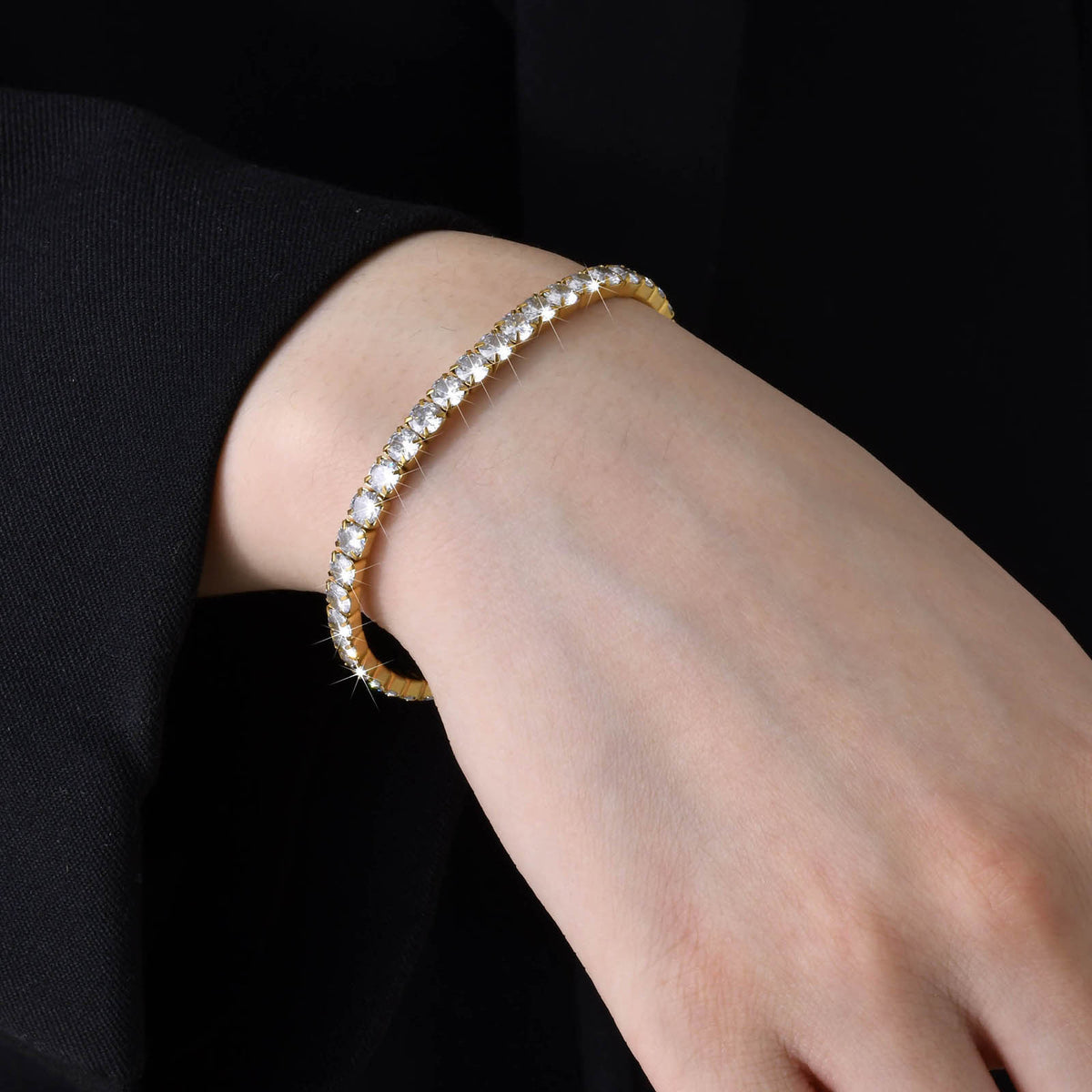 Zircon Adjustable Stainless Steel Bracelet Unisex