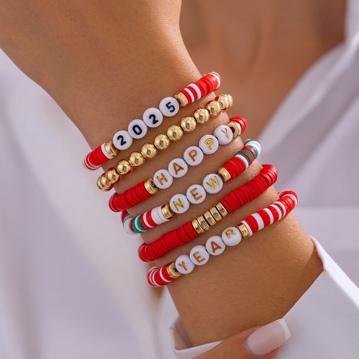 Planderful Vienna Verve Bracelet Set – Versatile Color Soft Pottery Beaded Design