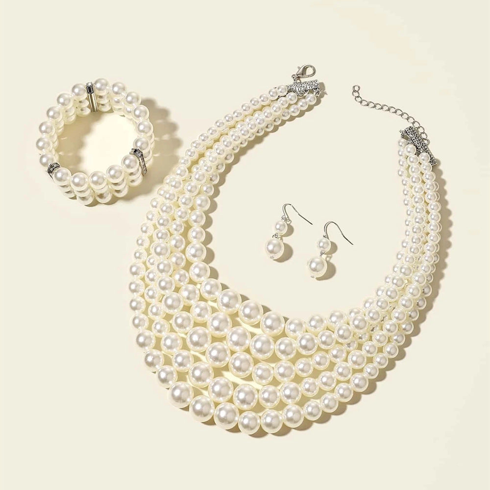 Elegant Pearl Necklace Set for Bridesmaids and Weddings