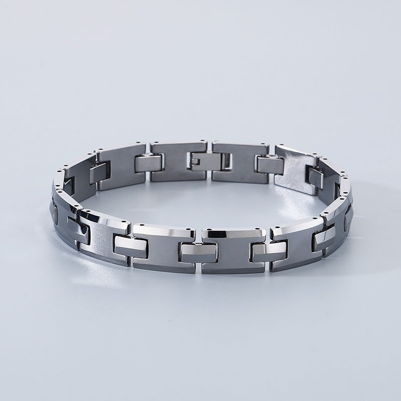 Planderful Unisex Tungsten Steel Adjustable H Shaped Bracelet