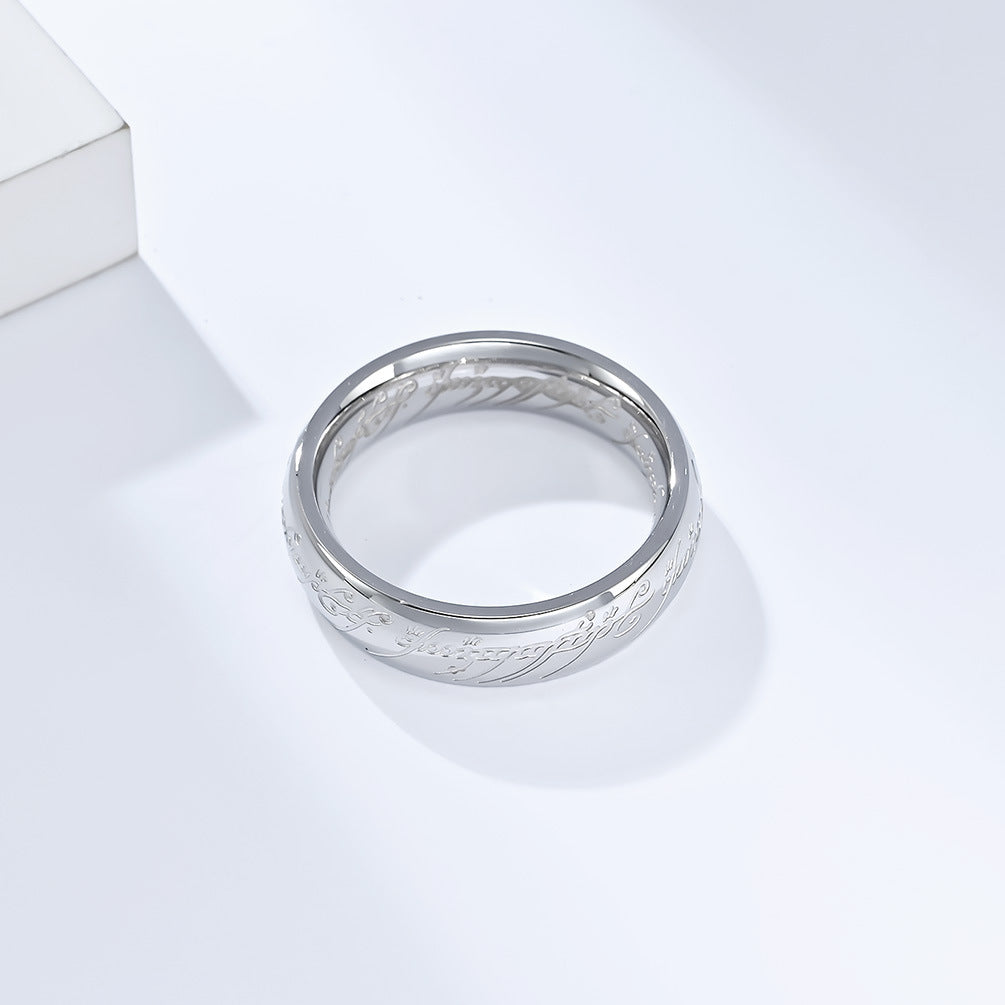 Cross-Border Film And Television Titanium Steel Ring For Men