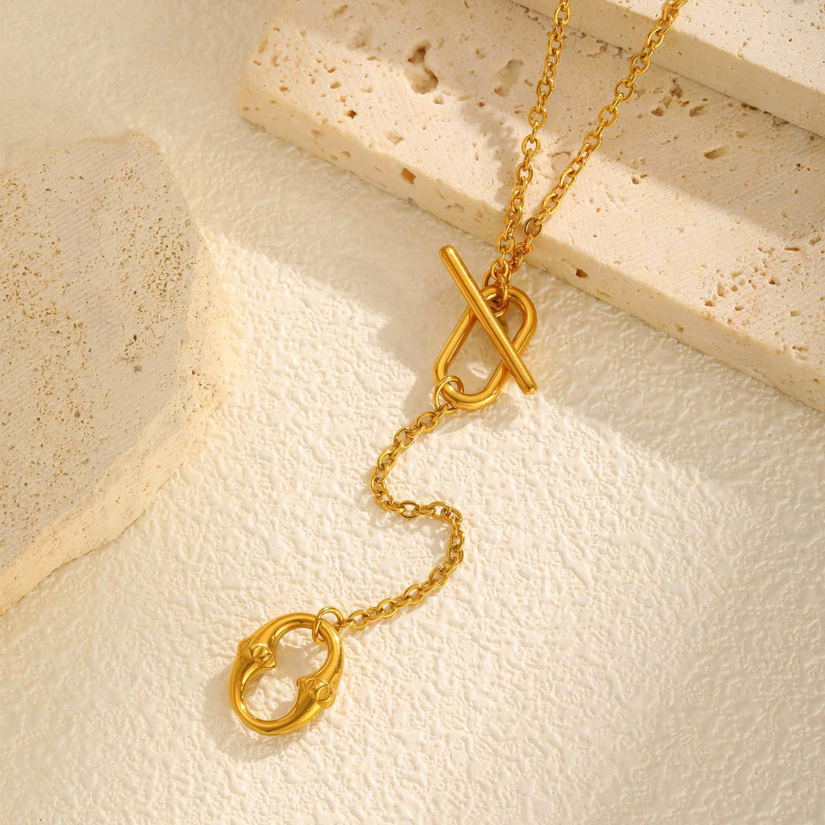 Modern Gold-Tone Stainless Steel Necklace