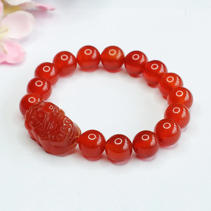 Pixerful Collection Pigeon Blood Red Agate Bracelet
