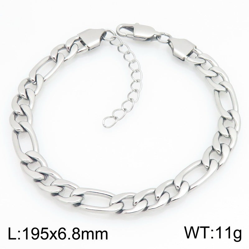 Figaro Titanium Steel Bracelet – Daily Unisex Neutral Wind Element Chain Nk Chain Bracelet
