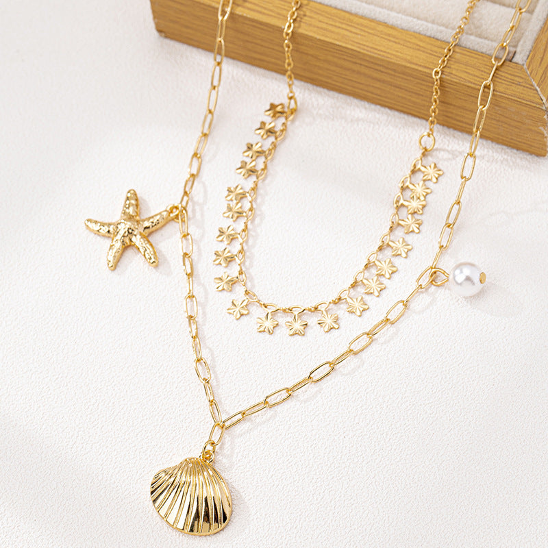 High-End Ocean Inspired Starfish Pearl Necklace for Women