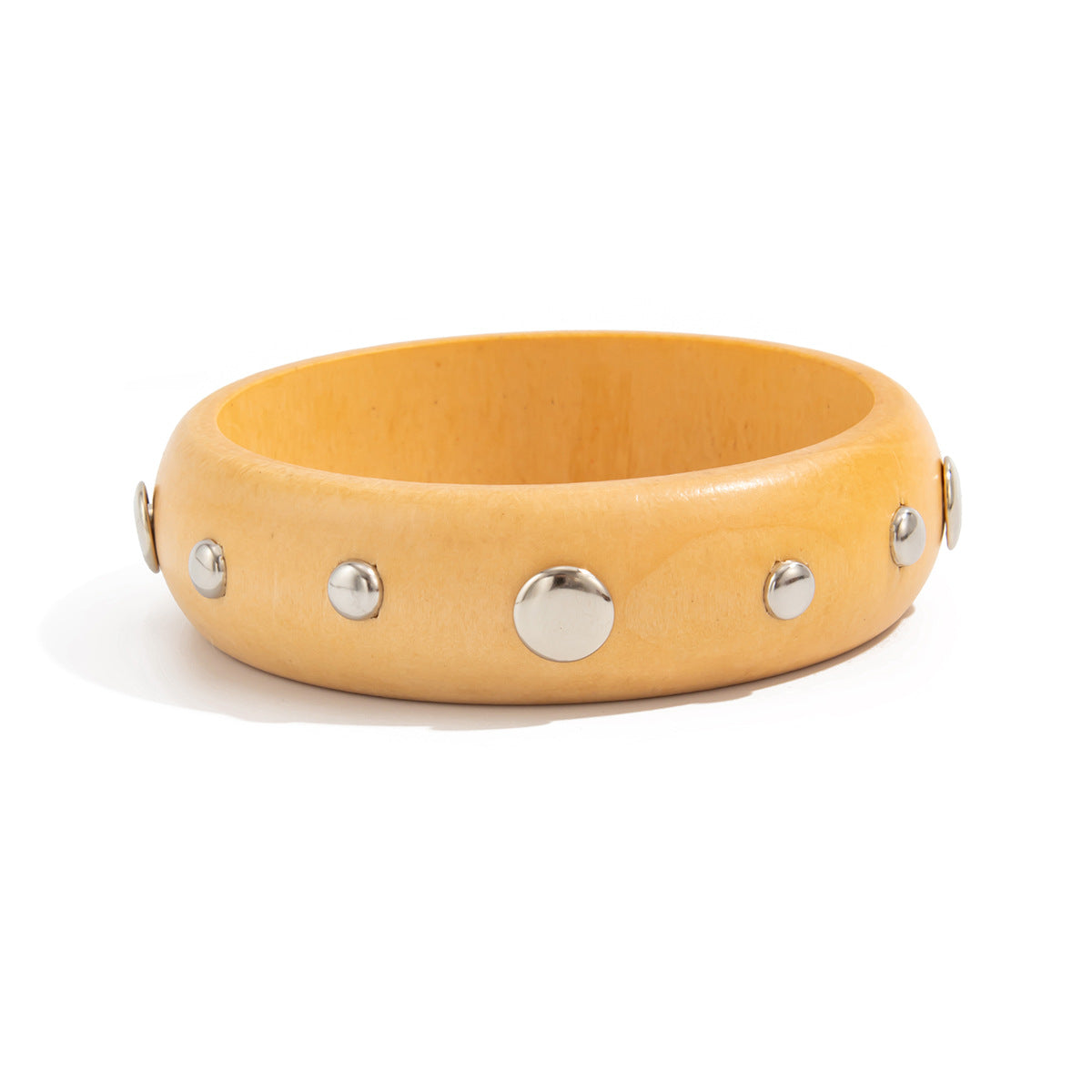Cold And Exaggerated National Style Wooden Wide Bracelet Star Geometric Rivet Bracelet