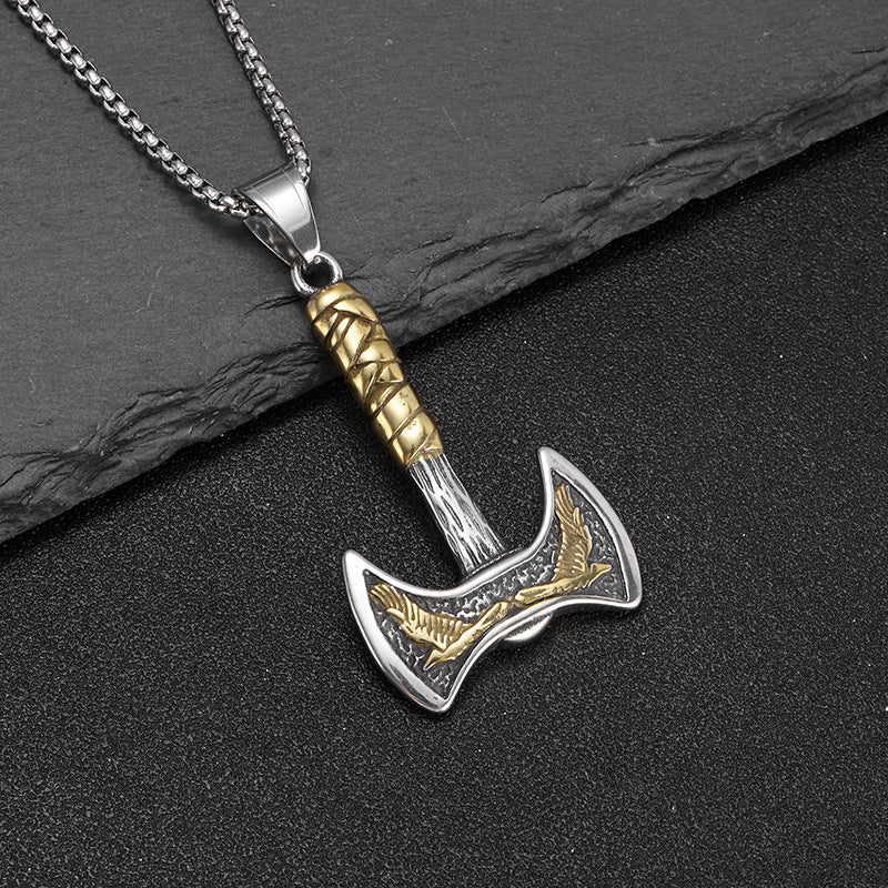 Steel Necklace - Vintage Viking Axe Pendant For Men And Women Everyday Wear Planderful