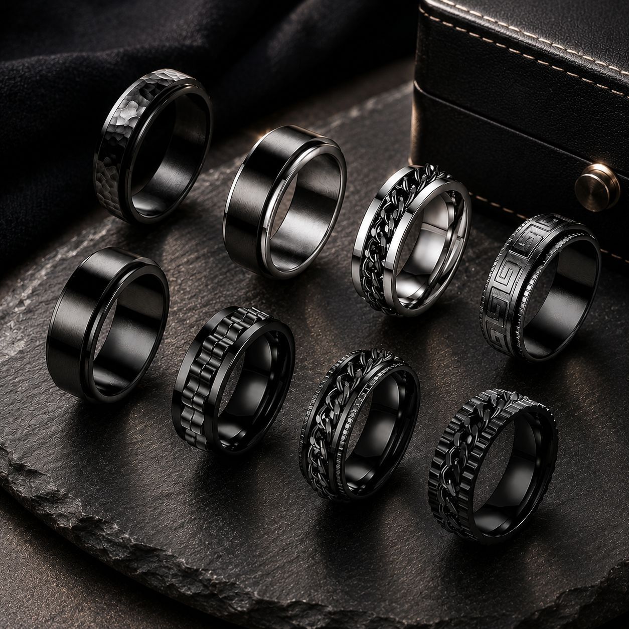 Planderful Everyday Genie Rotating Stainless Steel Ring For Men And Women Unisex Protection Design
