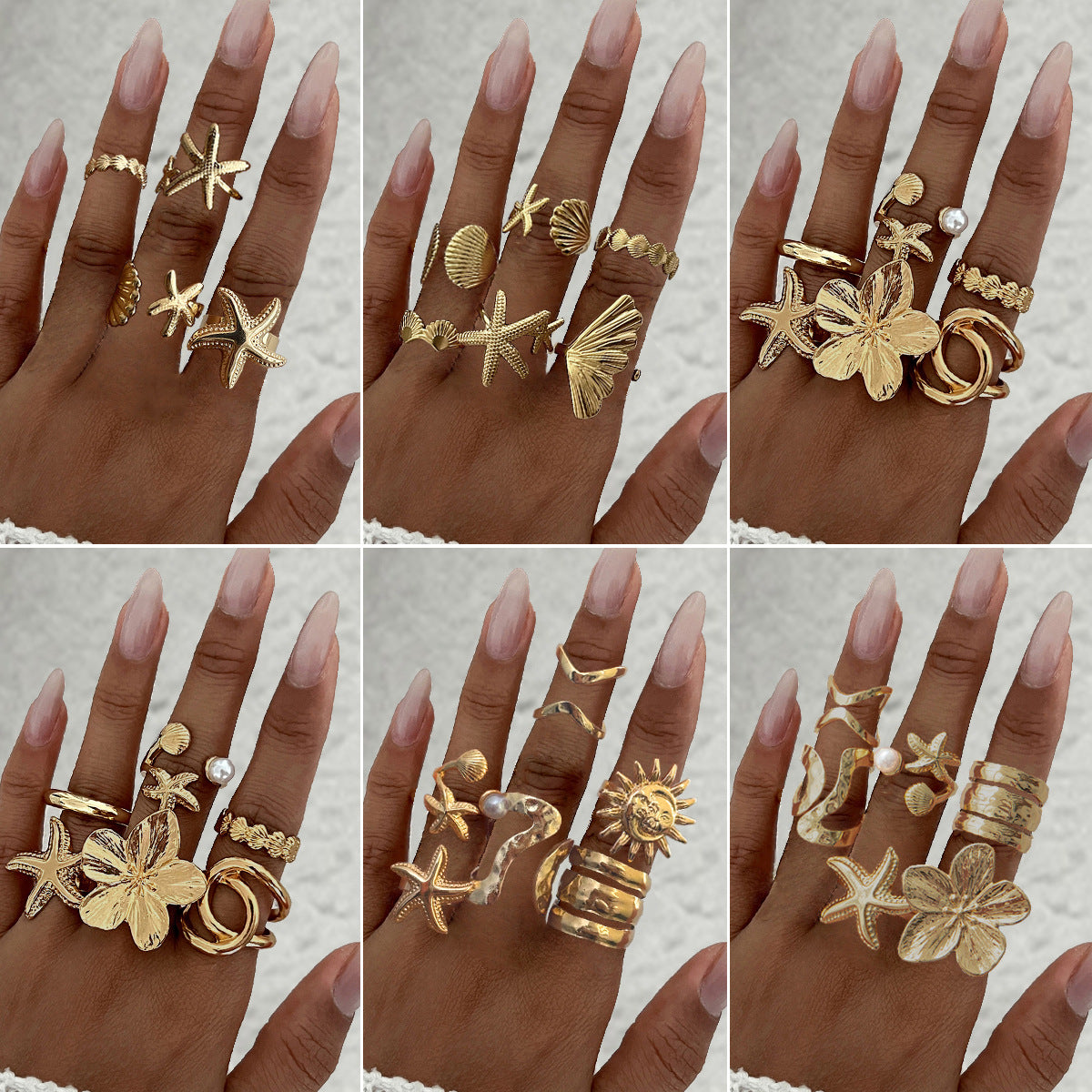 Planderful Vienna Verve Ring – Personalized Retro Sunflower Starfish Design
