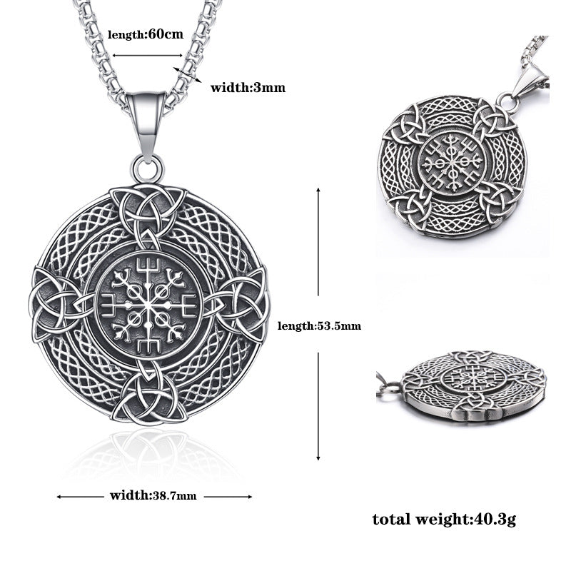 Titanium Steel Necklace – Statement Men's Viking Talisman