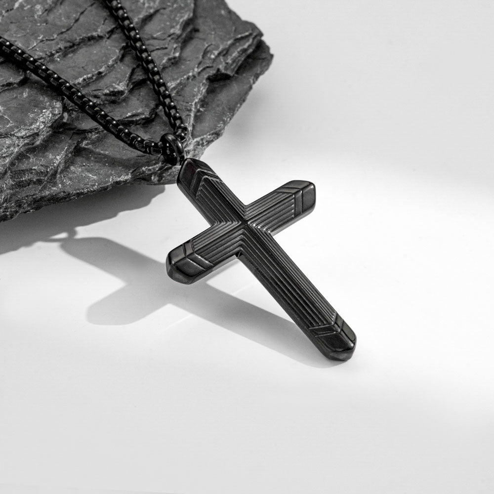Planderful Everyday Genie Titanium Steel Cross Necklace Unisex Pendant For Everyday Wear Modern Style