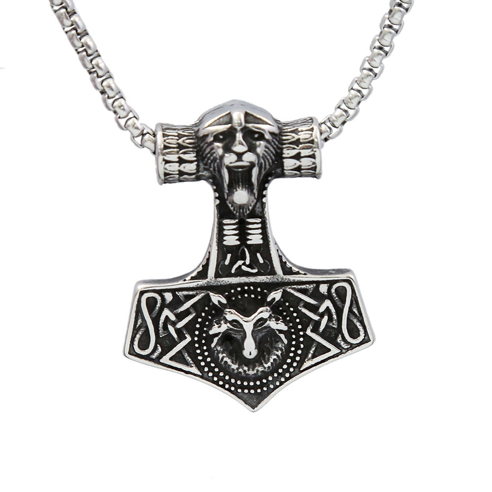 Cross-Border Retro Stainless Steel Viking Necklace Jewelry