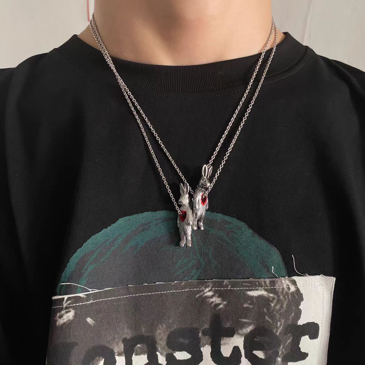 Planderful Jewelry Rabbit Pendant Necklace Titanium Steel For Men And Women Everyday Luxury Accessory