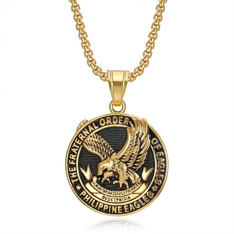 Steel Necklace – Vintage Gold Plated Retro Letter Pendant For Everyday Wear By Planderful