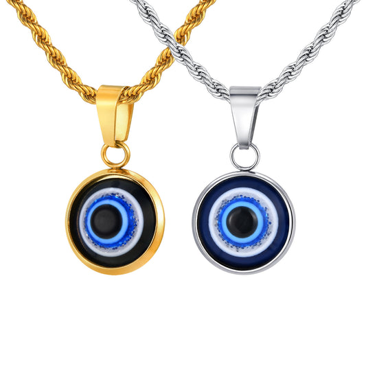 Planderful Stainless Steel Devils Eye Pendant For Men