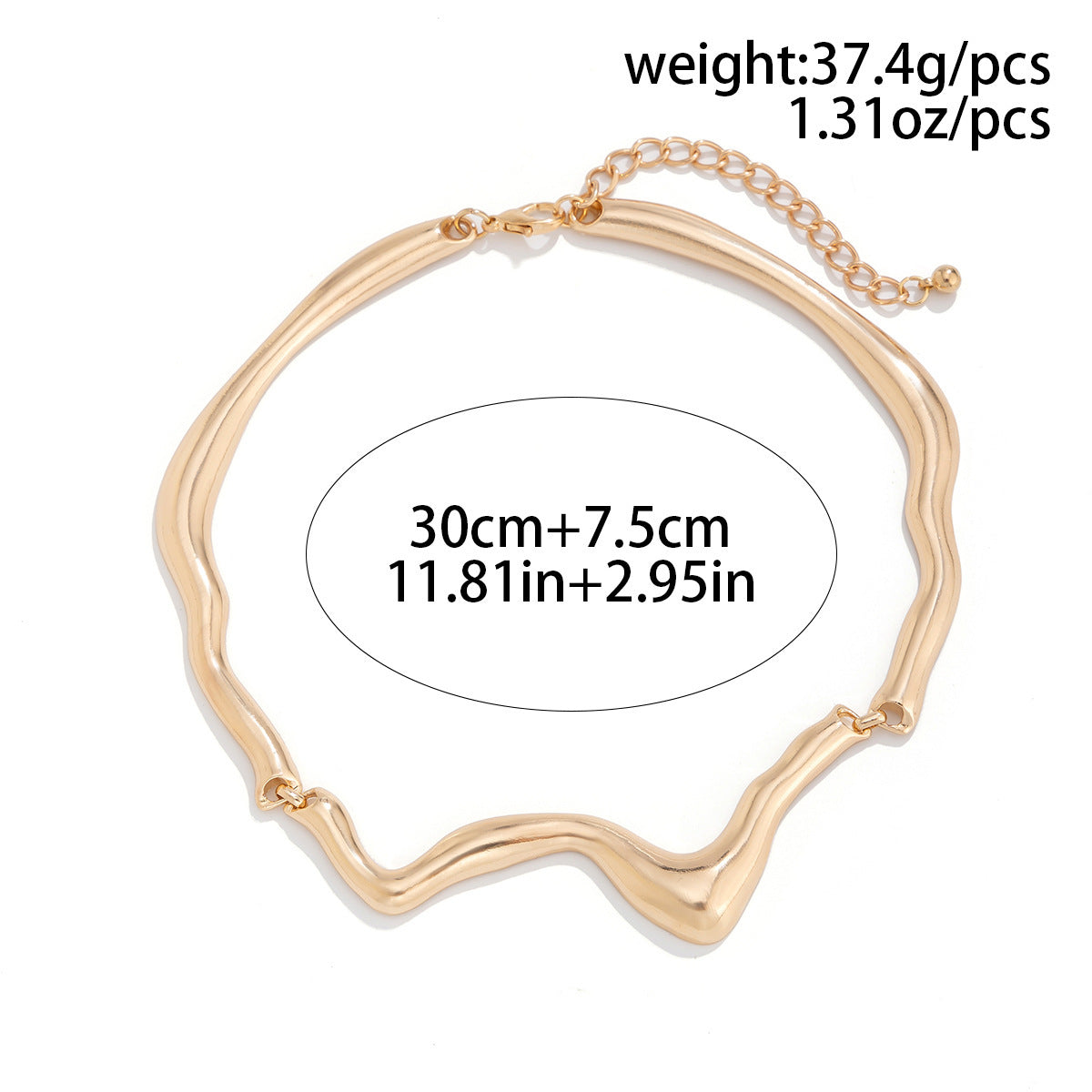 Choker Liquid Lava Metal Texture Collar Cold Wind Geometric Distortion Necklace