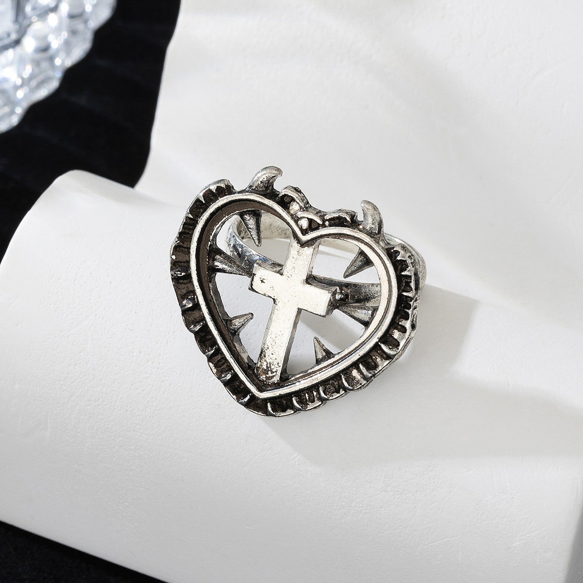 Planderful Vienna Verve Adjustable Metal Love Cross Ring