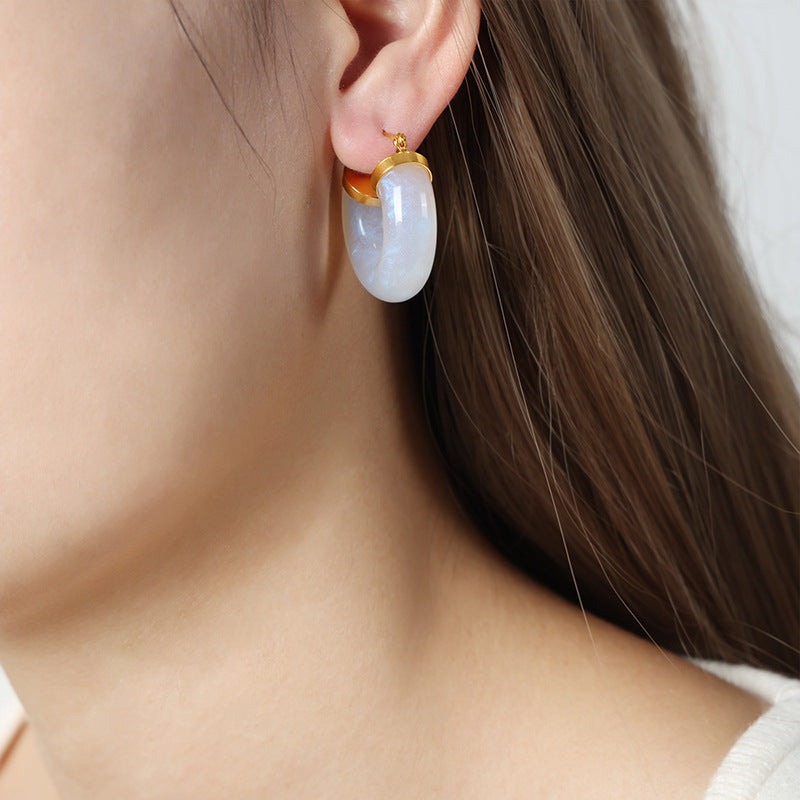 Extravagant Geometric Resin Earrings - Chic Vintage Style Jewelry for Women