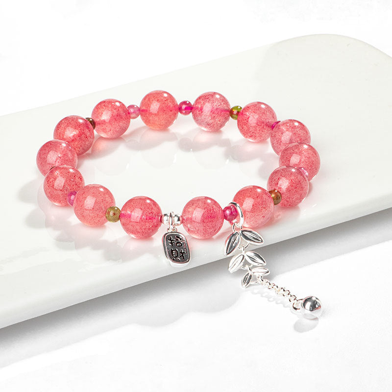 Fortune's Favor Sterling Silver Crystal Beaded Bracelet - Girlfriend's Gift