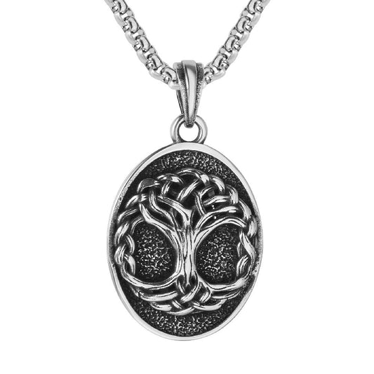 Planderful Viking Life Tree Pendant Titanium Steel Unisex Jewelry For Him And Her Durable Protection