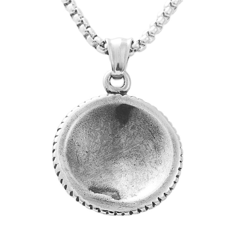 Personalized Punk Sunflower Pendant Necklace in Titanium Steel for Men and Women - Retro Trendy Design