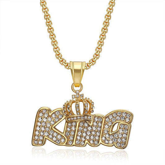 Zircon Necklace – Statement Crown Pendant