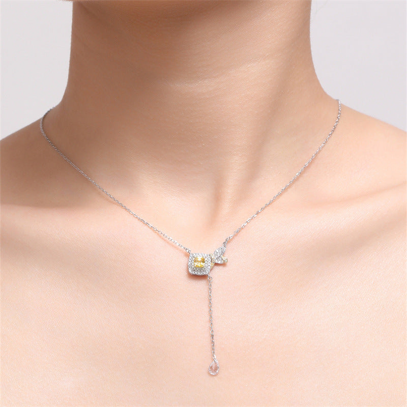 Vintage Yusheng 925 Sterling Silver Women's Pendant Necklace