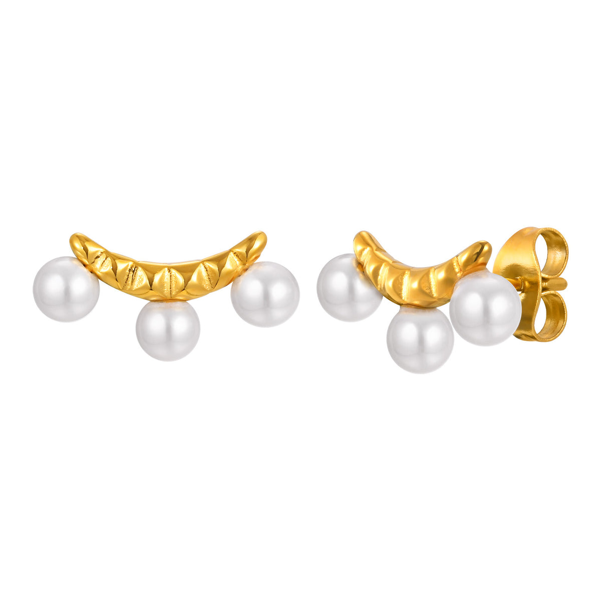 Stainless Steel Pearl Vintage Earrings