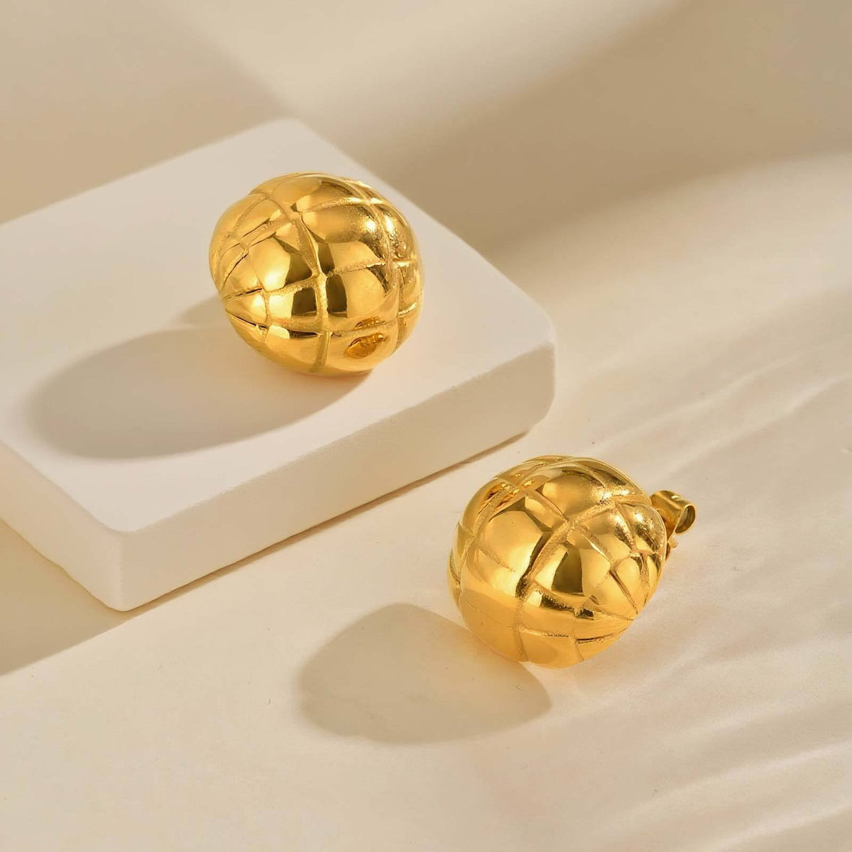 Modern Gold-Tone Stainless Steel Earrings