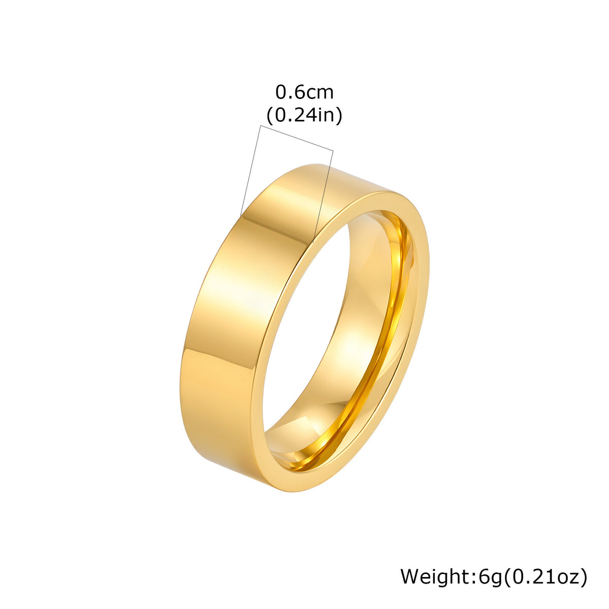 Flat Stainless Steel Ring Glossy Neutral Plain Couple