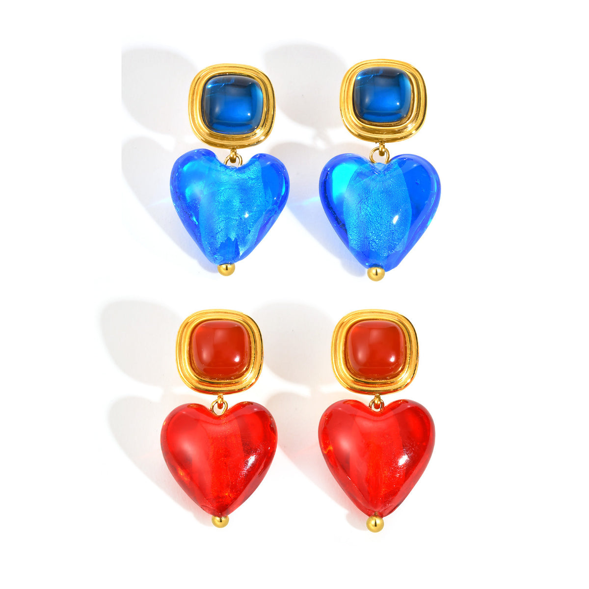 Rust Steel Retro Glazed Love Gold Expansion Love Earrings