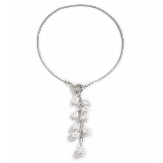 Imitation Pearl Fringe Necklace For Women By Planderful Vienna Verve Retro Geometric Y Shape Statement Jewelry