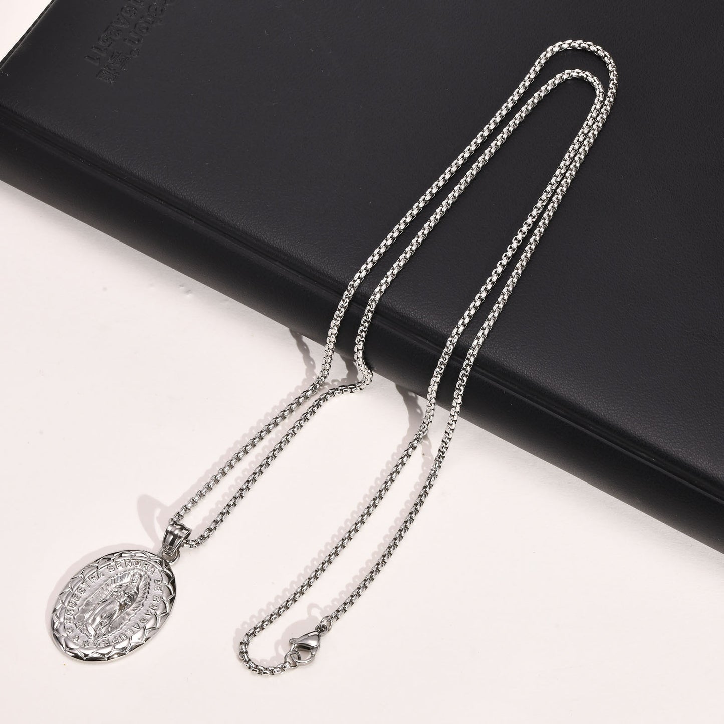 Stainless Steel Men's Tag Necklace Notre Dame Pendant Wholesale